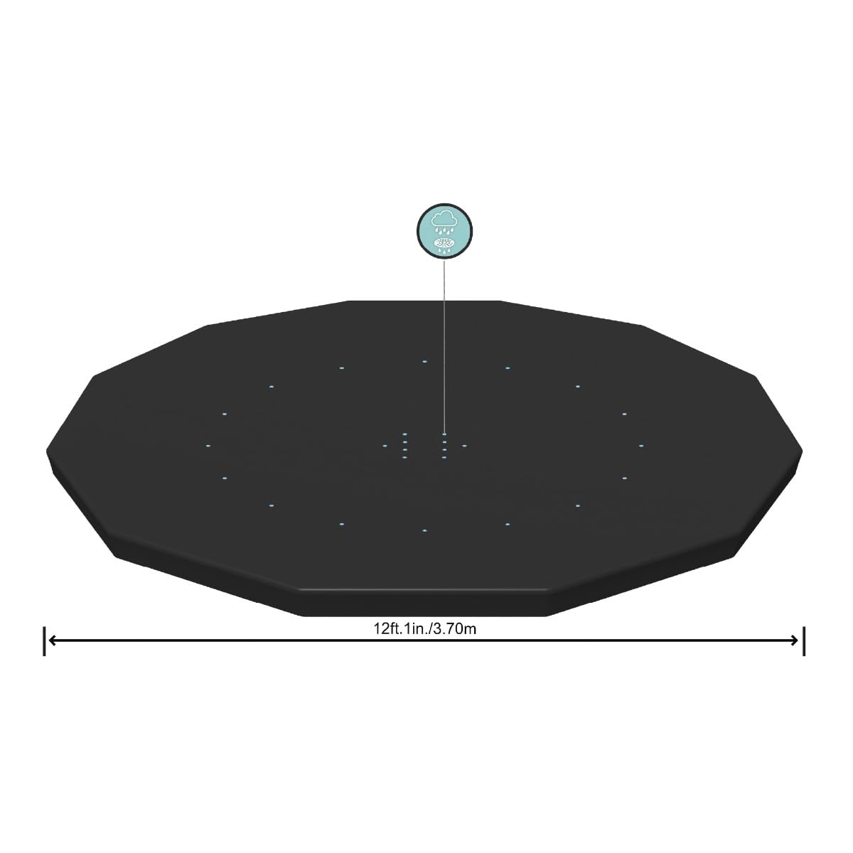 BESTWAY Cobertor de Invierno Redondo Ø370 cm de PVC para Piscinas Negro