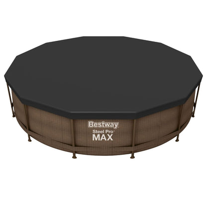 BESTWAY Cobertor de Invierno Redondo Ø370 cm de PVC para Piscinas Negro