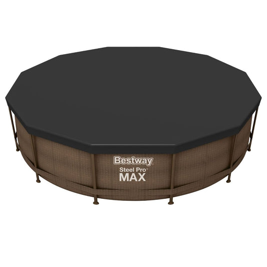 BESTWAY Cobertor de Invierno Redondo Ø370 cm de PVC para Piscinas Negro