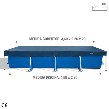 Intex 28039 - Cobertor Piscina Rectangular Prisma/Small Frame 450 x 220 cm, Color Azul