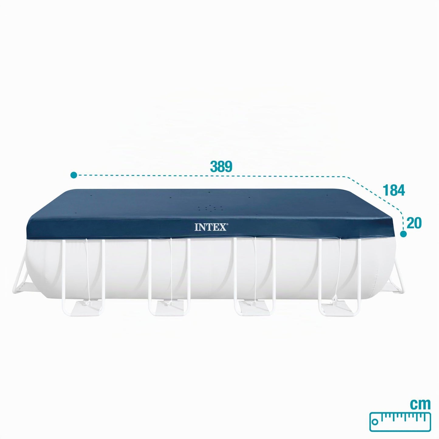 INTEX 28037 - Cobertor Piscina Rectangular Prism Frame 400x200 cm, Color Azul