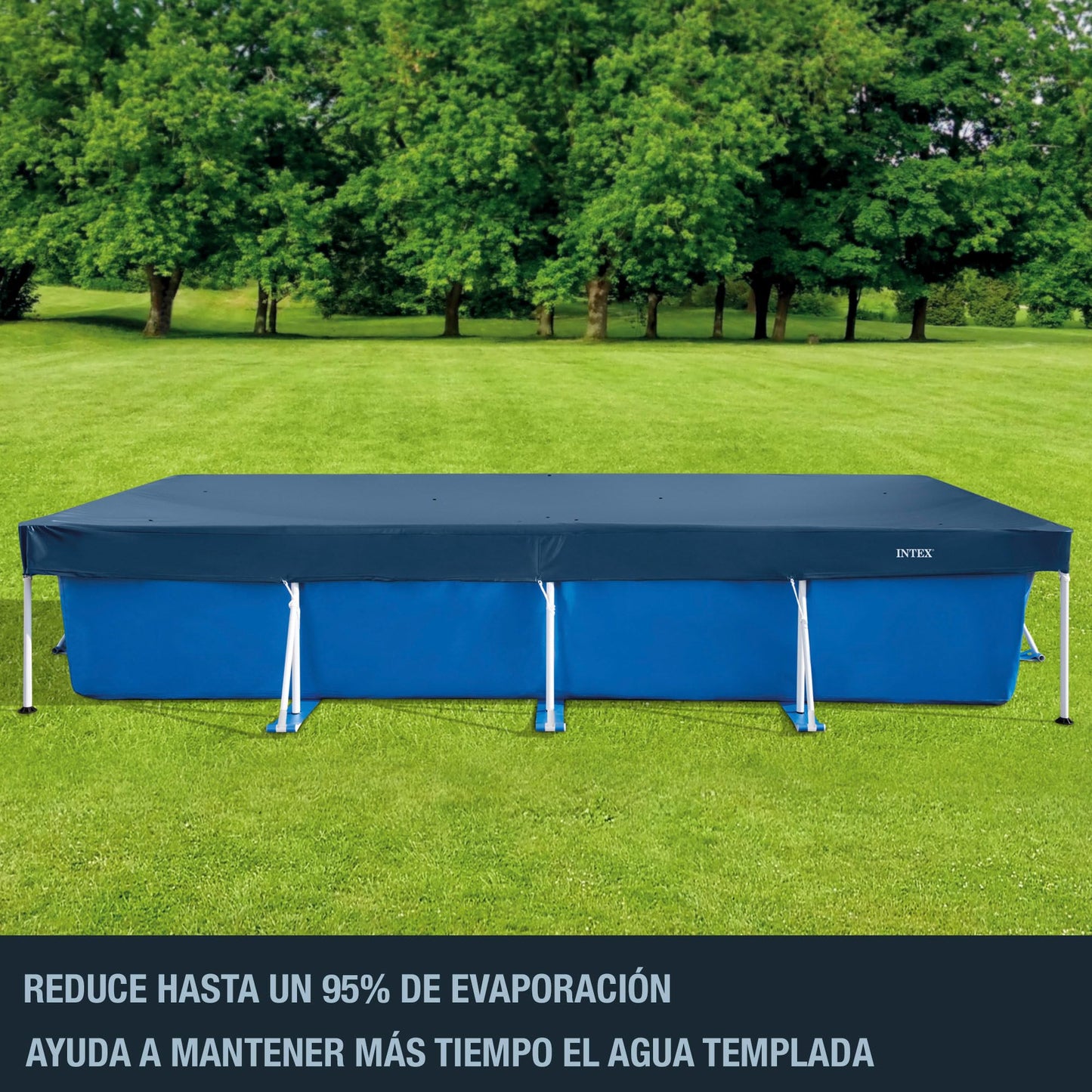 Intex 28039 - Cobertor Piscina Rectangular Prisma/Small Frame 450 x 220 cm, Color Azul