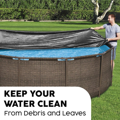 BESTWAY Cobertor de Invierno Redondo Ø370 cm de PVC para Piscinas Negro